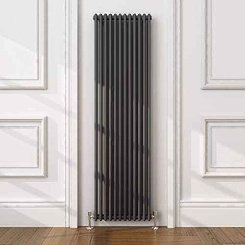 ELEGANT Traditional Radiator Anthracite Double Vertical Cast Iron Grey Radiator - Perfect for Kithcen, Living Room, Bathroom Radiators 2 Column 1800 x 560 mm
