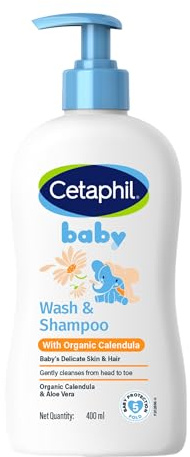 Cetaphil Baby Wash & Shampoo ,Tear Free, Paraben, Colorant and Mineral Oil Free, 13.5 Fl. Oz (Packaging May Vary)