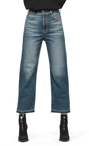G-STAR RAW Dam Tedie Ultra High Waist Ribbed Ankle C raka jeans, Blå, 24W x 32L