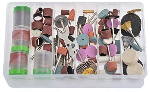 KATUR Kit d'accessoires pour outils rotatifs 141 pièces avec tige de 3 mm pour perçage, sciage, ponçage, polissage, abrasif, outil multifonction universel pour loisirs créatifs