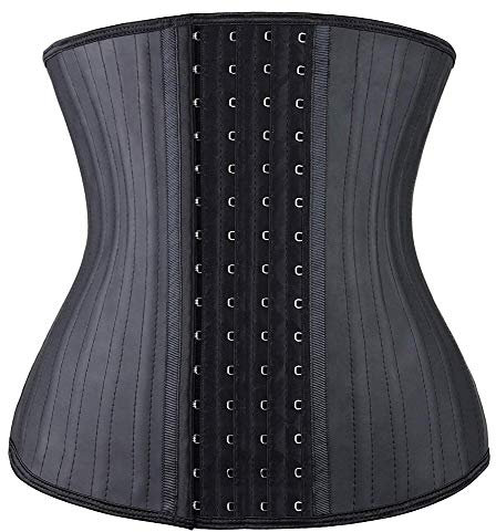 YIANNA Gaine Ventre Plat Femme Corset Minceur Ceinture Amincissante Serre Taille Waist Trainer Body Sculptant Invisible Noir 25 Acier Squelette XL 11787