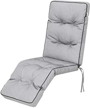 PillowPrim Sonnenliegenkissen, Stuhlkissen, Gartenstuhlkissen, Gartenstuhl, Stuhl, Garten, Kissen, Auflage Gartenliege Polster Kissen, Kissen Garten im Freien - 50x160 cm Asche