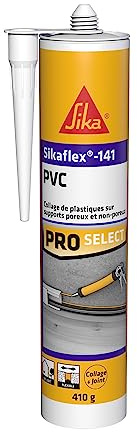 SIKA - Colle pour plastique - Sikaflex 141 PVC - Blanc - 290ml | Tous plastiques - Sur supports poreux et non poreux - Intérieur et Extérieur - Résiste aux intempéries - Peut être peint