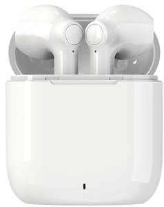Denver TWE-39W True Wireless Écouteurs Intra-Auriculaires sans Fil avec Microphone, boîtier de Charge et 4,5 Heures d'autonomie, Bluetooth 5.0, Blanc