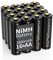Powerowl AA Rechargeable Batteries, Pro AA Batteries Goldtop High Capacity 2800mAh, Premium NiMH Double A Battery -16 Count