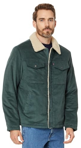 Levi's Men's Corduroy Sherpa Lined Trucker Jacket (Regular & Big & Tall Sizes), Atlantis Wide Wale Corduroy, Medium