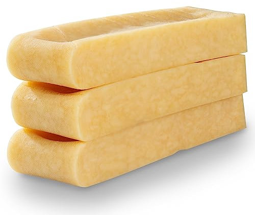 WOW BITES Premium Kaukäse für Hunde – Langer Kauspaß aus natürlicher Milch – Kaukäse Hundeknochen - Groß Käsestangen – (300 g, 3er Pack, L)