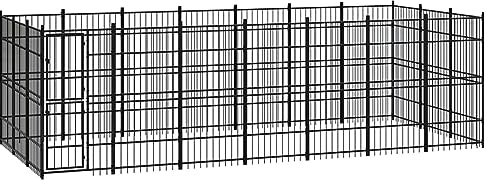 GuyAna Outdoor-Hundezwinger Stahl 19,35 m² Hundezaun Garten KatzenkäFig Kaninchen AußEngehege