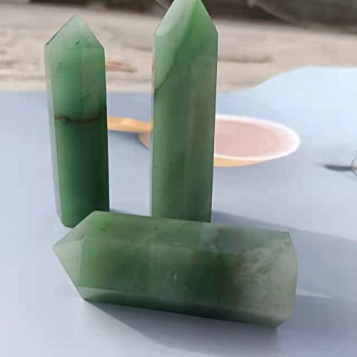BUSOTH Decorazione della casa Avventura Verde Naturale Torre del palo di Cristallo di Quarzo Punto Singolo Potrebbe Stare in Piedi Terapia Reiki Decorazione della casa Pietre 7-9 cm (Size : 5pc)