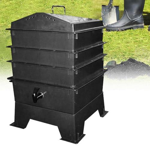 Contenitore per compost per lombrichi, Allevamento di vermi con kit per vermi per compost, Contenitore per compost a 5 vassoi, per il riciclaggio dei rifiuti alimentari