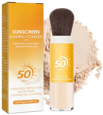 EONFAVE Matt finish inställning pulver, SPF 50 solskärm löst pulver långvarig olja kontroll puder makeup, vattentät lätt och andas makeup puder, lämplig för alla hudtyper