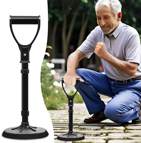 Upgraded Portable Standing Aid with Integrated Reinforced Fixation Buttons and Oversized 7 Base, an Adjustable Standing and Daily Living aid Designed for Seniors
