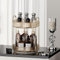 LEIKOSUP Make Up Organizer, 360° Drehbar Große Kapazität Kosmetik Organizer, Multifunktionaler Kosmetik Aufbewahrung für Kommode Schminktisch Schlafzimmer Badezimmer, 2 Schichten, Bernstein