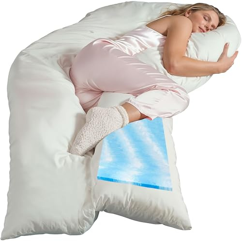 Traumreiter Seitenschläferkissen Visco XXL Hybrid Wendekissen 1cm Memory Foam Körperunterstützung. Schwangerschaftskissen zum Schlafen Komfortkissen für Erwachsene. Ergonomie Zertifiziert