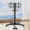 HSIRYAOHD Motorized TV Mount - TV stand with wheels for 32-65 inch plasma/LCD/LED TVs, automatic lifting TV lift electric with laptop shelf, TV stand with wheels up to 50 kg, max.
