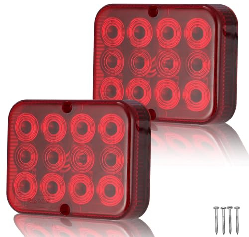 ETUKER 2 Pcs Luz Antiniebla Trasera Remolques 12v Pilotos Luces Traseras para Remolque Vehículo Agrícolas