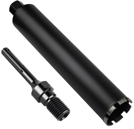 CPROSP Corona de Perforación de Diamante UNC de 1¼ Pulgadas con Adaptador SDS Max, Corona de Núcleo DM 82 mm, L 420 mm, Broca para Perforación en Hormigón, Hormigón Armado, Mampostería y Piedra