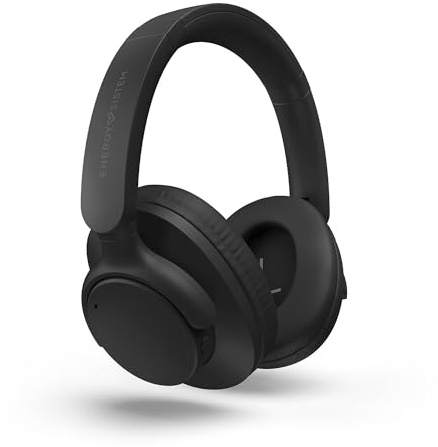 Energy Sistem RadioBeat Auriculares Inalambricos Bluetooth Premium Ligeros 5.4 20H Autonomia Radio FM MicroSD MP3 Player hasta 128GB Multipoint Diseño Plegable Asistente de Voz Cascos de Color Black