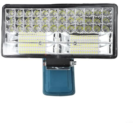 Yuanpgky Lampe de travail avec LED pour batterie Li-ion, torche électrique de 20,3 cm compatible avec les outils électriques, lampe de poche 84 LED pour la maison, le jardin, l'atelier (A)