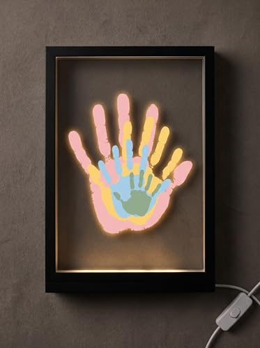 Fuerdich Kit de impresión de manos para familia, manualidades con niños, color negro