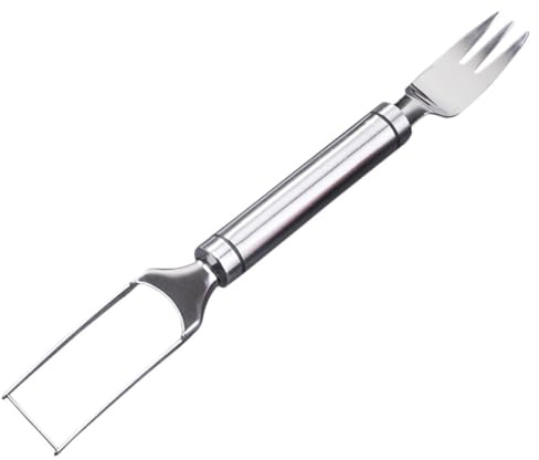 AUTSUPPL Forchetta Tagliafrutta 2 in 1 in Acciaio Inox per Anguria, Affettatrice Portatile per Cocomero Manico Ergonomico, Utensile Rapido per Tagliare Frutta di Qualità in Cucina