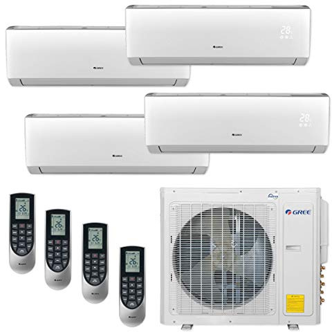 Gree 30,000 BTU Multi21+ Quad-Zone Wall Mount Mini Split Air Conditioner Heat Pump 208/230V SEER 21 (9-9-9-12)