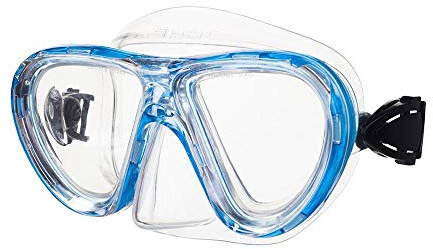 SEAC Procida, Masque de Natation et de Snorkeling pour Enfants, Deux Vitres en Verre Trempé