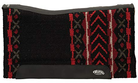 Weaver Leather Synergy Contoured Performance Saddle Pad, Wool Blend Felt Liner, Mojave - Black/Red Clay, 33 L x 38 W