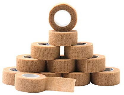 GSPCARE Selbsthaftende Bandage 2,5 cm x 4,5 m, 12 Rollen Elastisch Kohäsiver Verband Tierverband Selbstklebend, Haftbandage für Schwellungen der Knöchelverstauchungen am Handgelenk