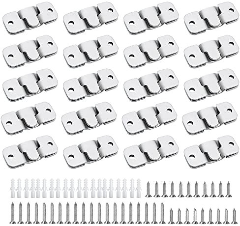 ZXShow 10 Paare Edelstahl Ineinandergreifende Haken Schnalle Möbelverbinder Bild Wandhalterung Schwerlast Bilderrahmen Aufhänger Versteckte Bilder Aufhänger für Bilderrahmen Bilder Möbel