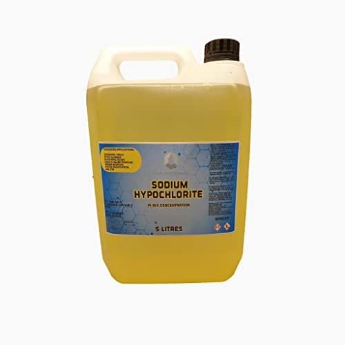 Sodium Hypochlorite 14-15% 5L, Patio Cleaner | High Strength, Swimming Pool Chlorine