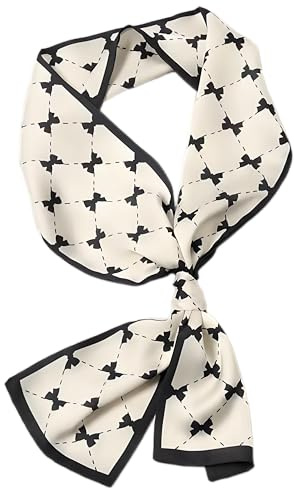 GIMIRO - Sciarpa in seta satinata a doppio strato, 150 x 16 cm, utilizzabile come cravatta a fiori, adatta come cintura in vita per blazer, cappotti o abiti, 150cm x 16cm