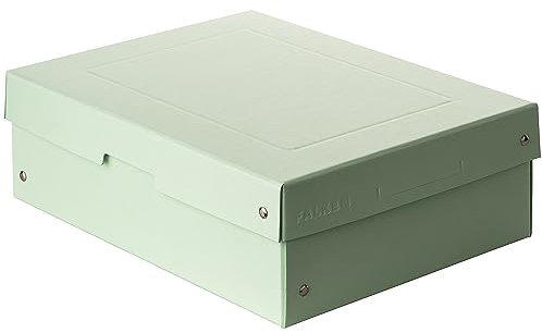 Original Falken PureBox Pastell. Made in Germany. 100 mm hoch DIN A4 grün. Aufbewahrungsbox mit Deckel aus stabilem Karton Vegan Geschenkbox Transportbox Schachtel Allzweckbox