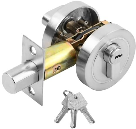 Azonelife Cerradura de Puerta Invisible, Cerradura de Un Solo Cilindro Pomos Puertas Interior Casa, Cerradura Puerta Exterior, Cerrojo Puerta Interior para Puerta Delantera, Puerta de Paso