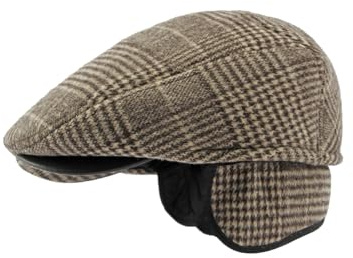 YAMEE Coppola Uomo Cappello a Quadri con Paraorecchie Pieghevoli,Uomo Beret Inverno Classico Retro Caldo Antivento,Cappello Basco Donna Casuali Traspirante,Berretto Piatto da Uomo Newsboy,Trucker cap