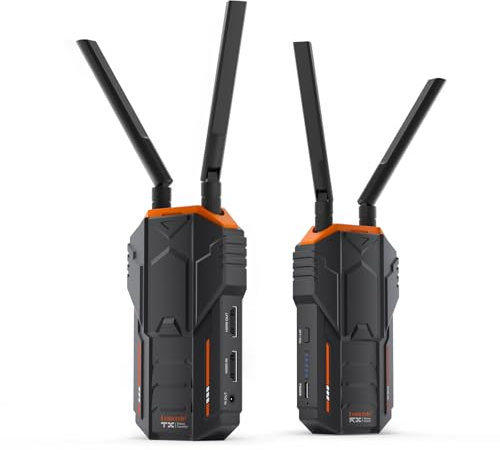 Wireless Video Transmission, Lemorele Wireless Video Transmission Set 200 m System 1080p60 with HDMI Loopout and IR 5G Live Stream, Wireless HDMI Transmitter and Receiver
