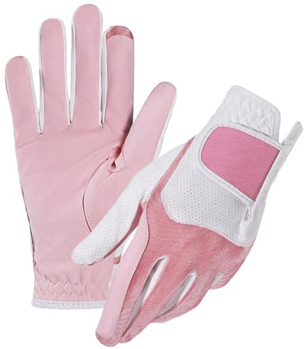 Coppia di guanti da golf da donna, traspiranti, con presa stabile, leggeri, eleganti per tutte le stagioni, guanti da golf da donna per donne e ragazze