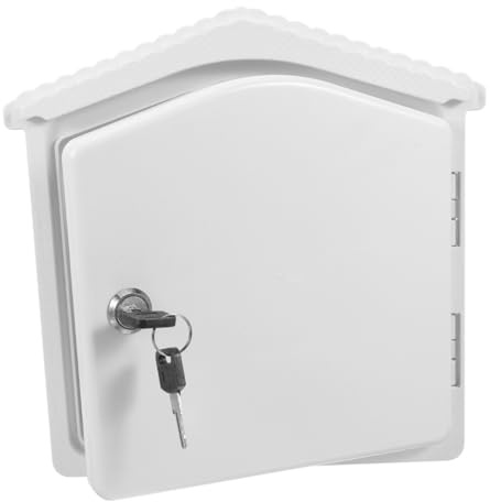 Uonlytech Scatola Per Latte Con Serratura in Plastica Stabile, Contenitore Da Parete Salvaspazio Per Veranda Esterna, Armadietto Per Imballaggio e Consegne Di Latticini 22x9x25 Cm Bianco