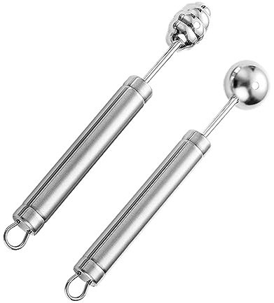 Holibanna 2stücke Teiliges Edelstahl Fruchtausstecher Kugelformer Leichtes Design Lange Haltbarkeit Geeignet Für Wassermelonen Melonen Gurken Und Mehr Rutschfester Griff Für Präzises Schnitz