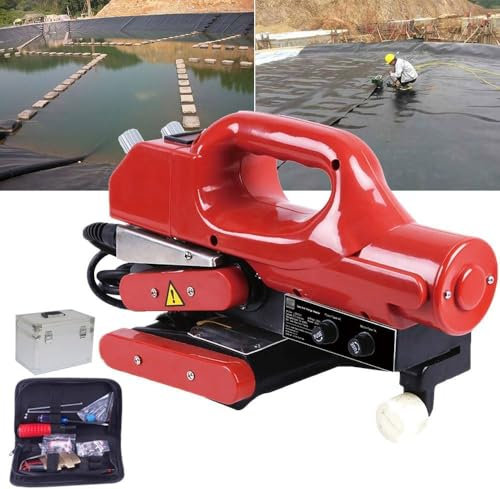 Geomembrane Welding Machine 800W Hot Wedge Welder for Sealing HDPE EVA PVC Membrane 0.2-2.0mm Thickness, Ideal for Plastic Film Welding Applications