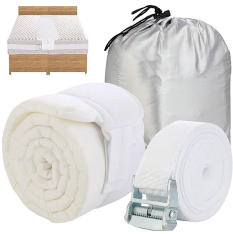 Pont de lit | Extension de lit double à King Extender Twin Bed Extender Kit de pont de surmatelas avec sangle pour les invités qui passent par des connecteurs de matelas entre les deux pour combler