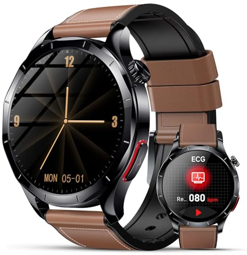 Lgnitek 2026 New Smart watch For Men With Blood Pressure/ECG/HRV/BMI/Uric Acid/Lipids, 1,43 AMOLED Fitness Tracker With 24H Heart Rate/SpO2/Sleep Monitor, 120 Sports Modes, IP68 Android iOS