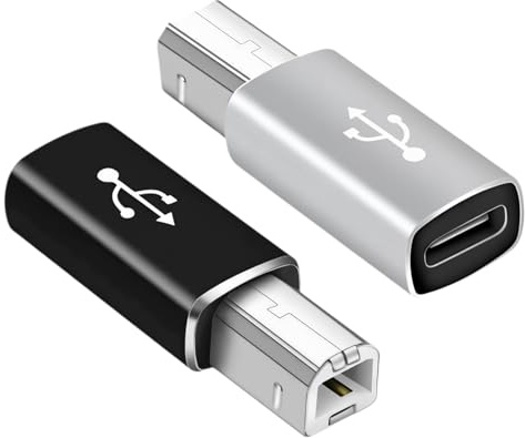 AYHYHLJZJ 2 Piezas Unidades Adaptador USB C Hembra a USB B Macho - Adaptador USB C a USB B para Midi e Impresoras, Convertidor Tipo C a USB B 2.0, Compatible con Cable USB B a USB C