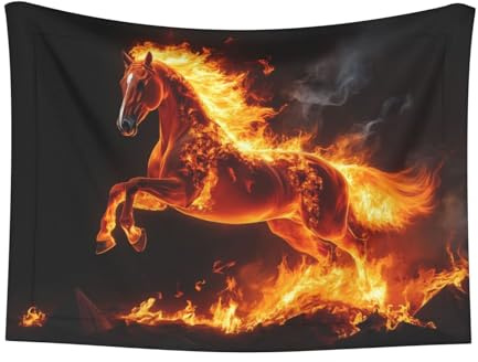 Nuzjahu Fire Horse Print Dog Blanket Super Soft Pet Blanket (sizename) Velvet Double Sided Blankets Protection Couch for Dog Puppy Cat