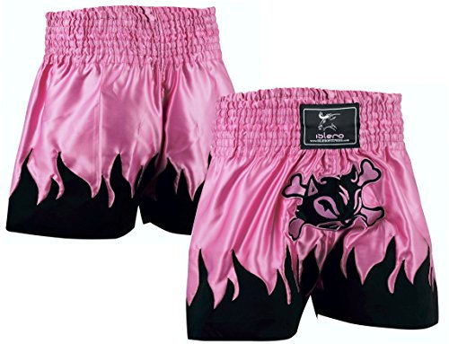 Islero Damen Pink Muay Thai Shorts Fight MMA Kickboxen Shorts Grappling Martial Arts Gear UFC Cage Fighting Shorts Damen Kleidung, rose, S