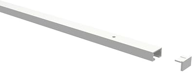 INTERDECO Gardinenschiene, Vorhangschiene und Deckenschiene 1-läufig aus Aluminium, flache Objektschiene, Weiß, vorgebohrt, zur einfachen Deckenmontage, Typ 15201100, 240 cm