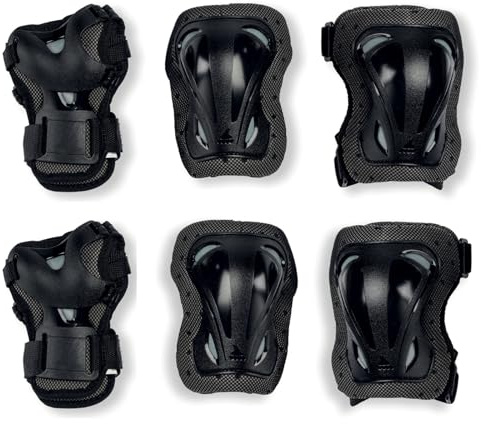 Rollerblade Protecciones Skate Gear 3 Pack, Adultos Unisex, Negro, L
