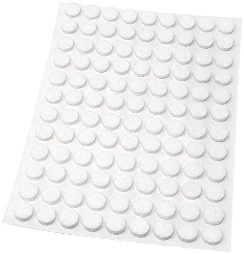 Adsamm® / 108 x deslizantes de Fieltro autoadhesivos/Blanco/ø 10 mm/Redondo/Deslizantes de Fieltro para Muebles de 3,5 mm de Grosor/Deslizantes para Muebles y Suelos
