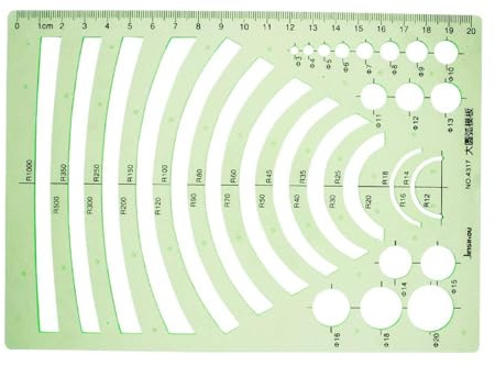 Utoolmart Plastic Circle Radius Master Drawing Template Arc Template Stencil Geometric Drawings Templates Measuring Rulers for Architecture Mathematics 1pcs