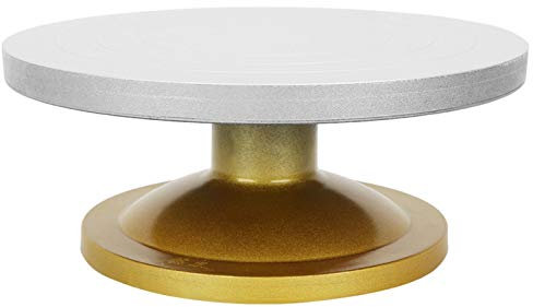 Rueda de arcilla, plato giratorio de cerámica antiadherente, rueda de cerámica, para(Silver plastic steel turntable 30cm)